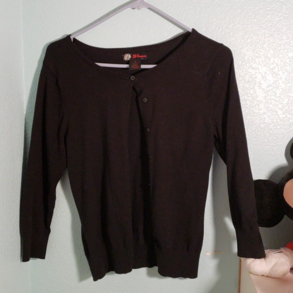 Black 3/4 length sleeve cardigan
